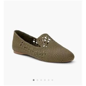 Birdies The Starling Olive Woven Flats Comfort Faux Leather Slip On Size 10